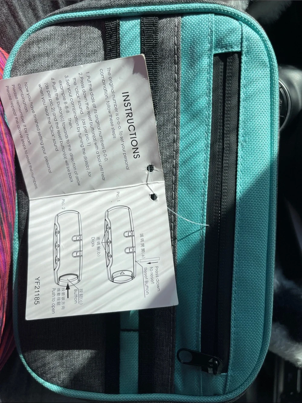 Unisex Teal and Black Combination Travel Organizer